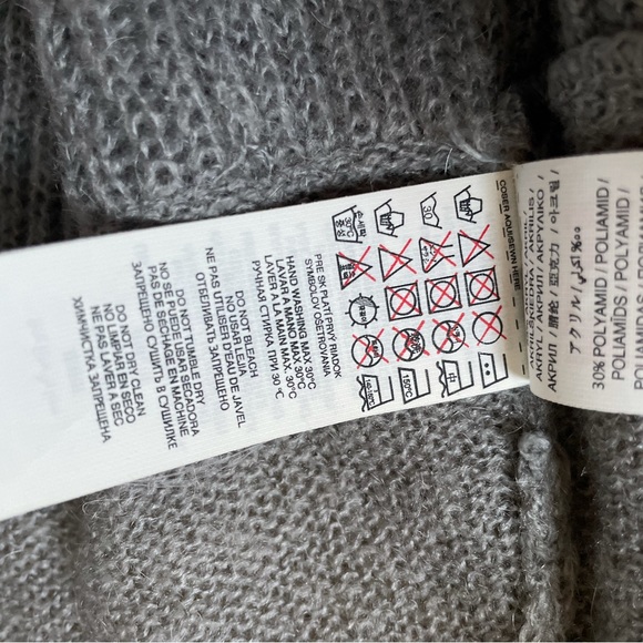 MANGO Mohair Blend Gray Wrap Sweater Size Medium - Picture 9 of 10